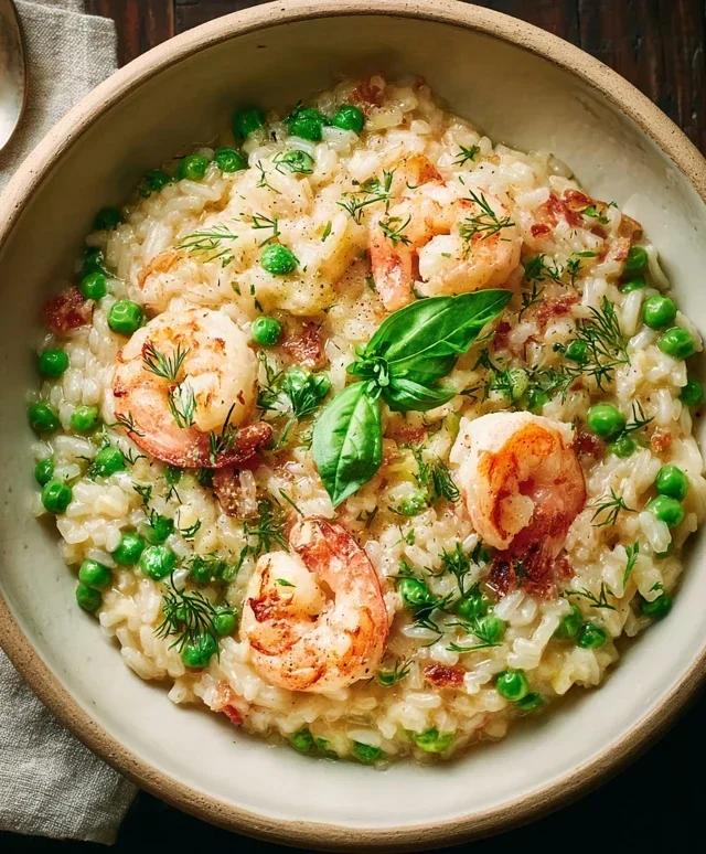 Shrimp Risotto with Peas