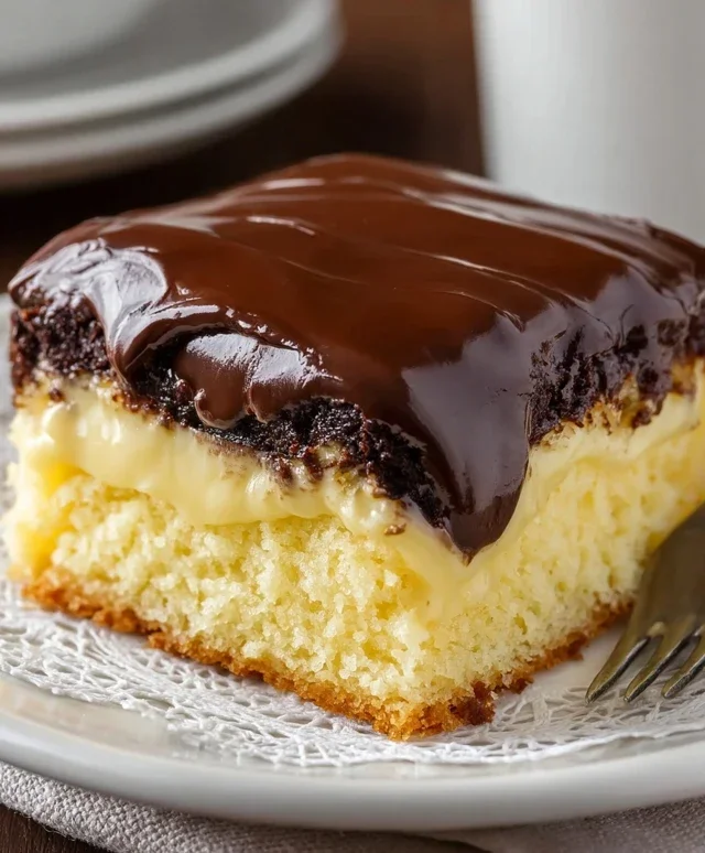 Boston Cream Poke Cake