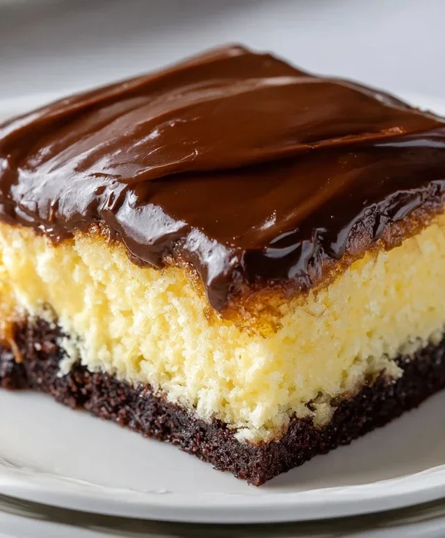 Boston Cream Poke Cake