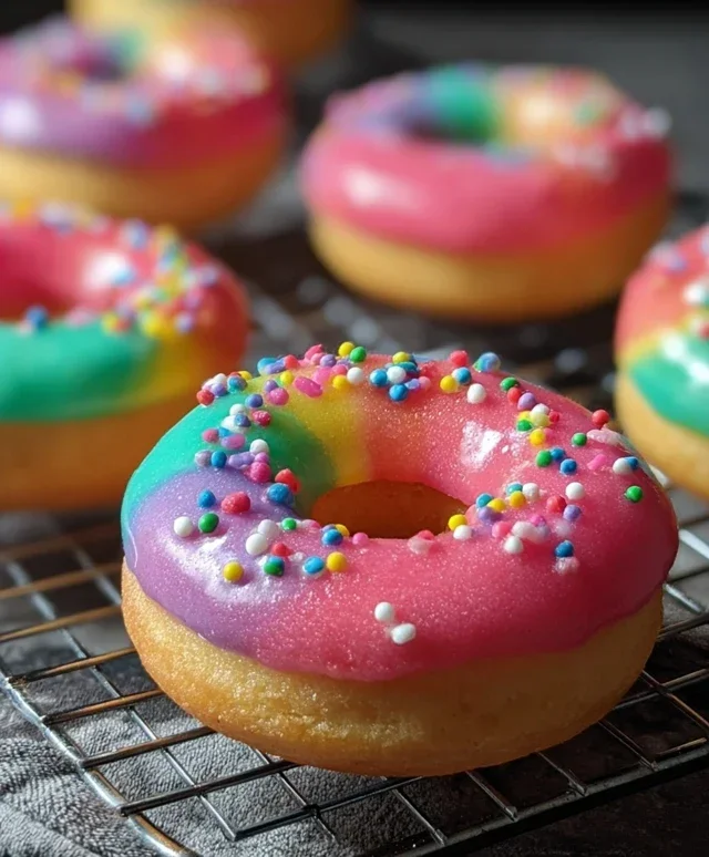 Mini Rainbow Vanilla Bean Donuts