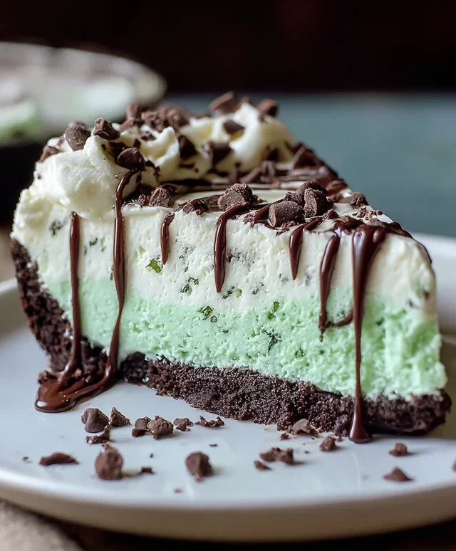 No Bake Mint Chocolate Chip Cheesecake