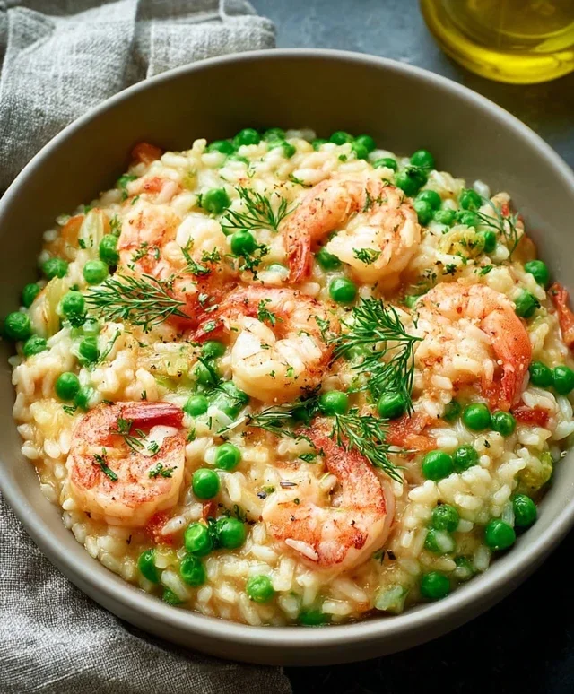 Shrimp Risotto with Peas