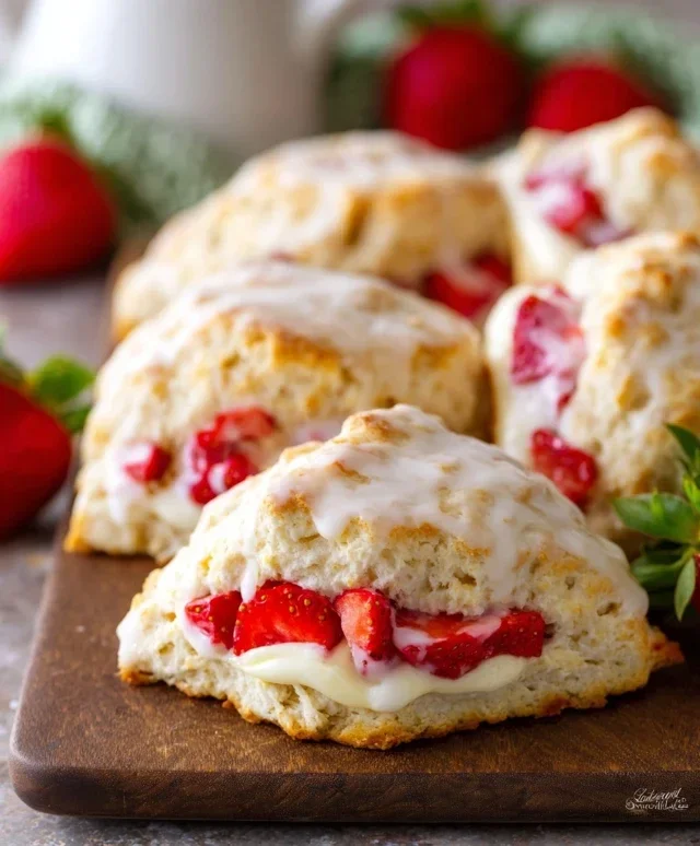 Strawberry Lemon Cream Scones