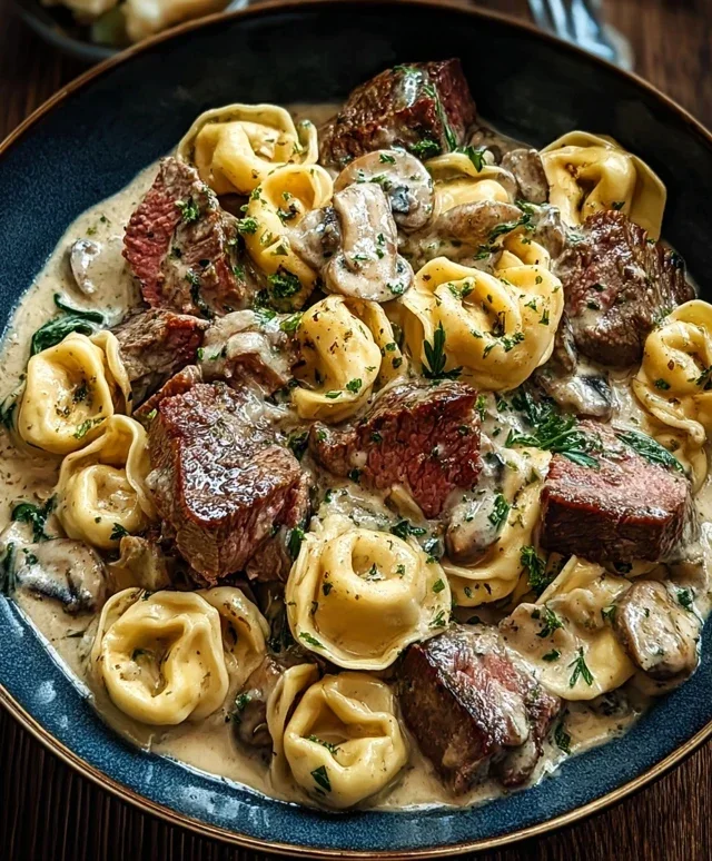 Cracked Garlic Steak Tortellini in Creamhouse Sauce Bliss