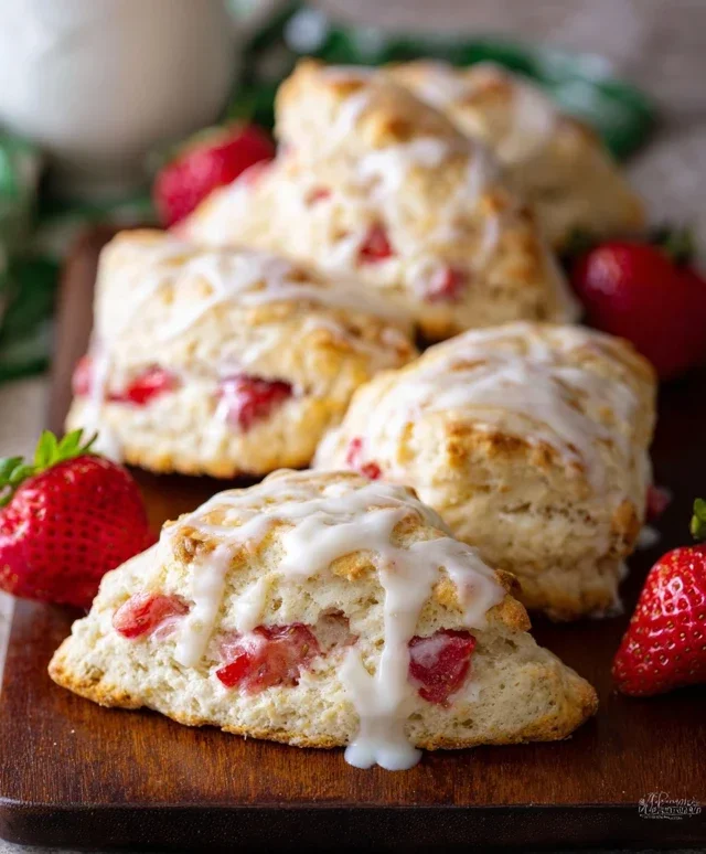 Strawberry Lemon Cream Scones