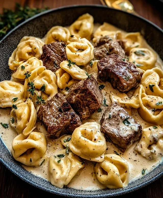 Cracked Garlic Steak Tortellini in Creamhouse Sauce Bliss