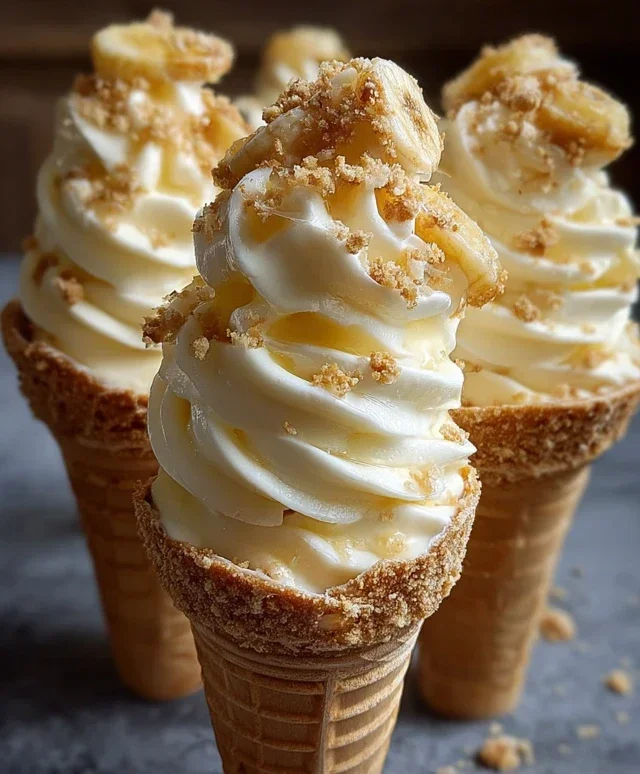 Banana Pudding Cheesecake Cones