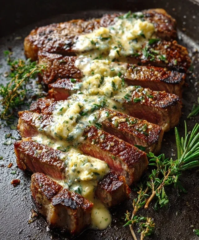 Garlic Butter Steak With Parmesan Cream Sauce