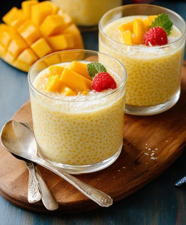 Mango Tapioca Pudding (Mango Sago)