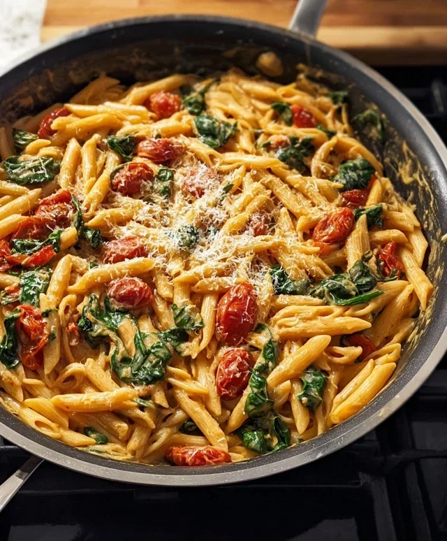One-Pot Spinach Tomato Pasta