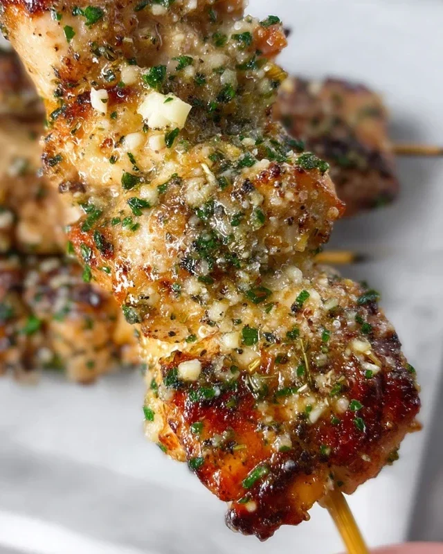 Ranch Garlic Parmesan Chicken Skewers