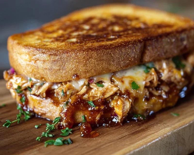 BBQ Chicken Grilled Cheese Sandwich