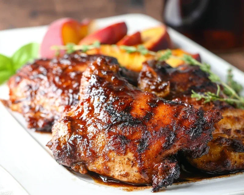 Grilled Bourbon Extract Extract Peach BBQ Chicken