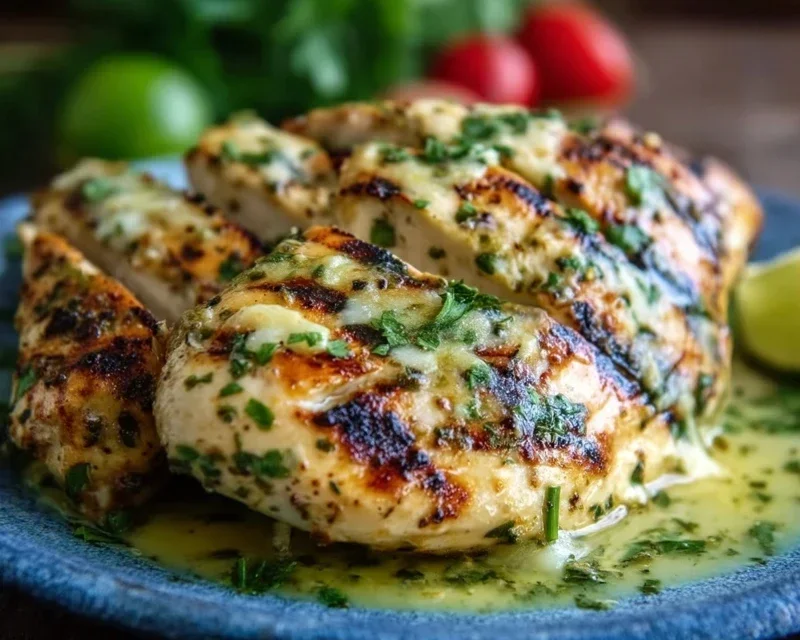 Grilled Salsa Verde Chicken with Pepper Jack