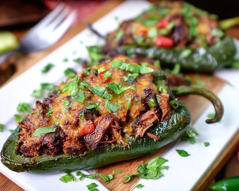 Brisket Stuffed Poblano Peppers