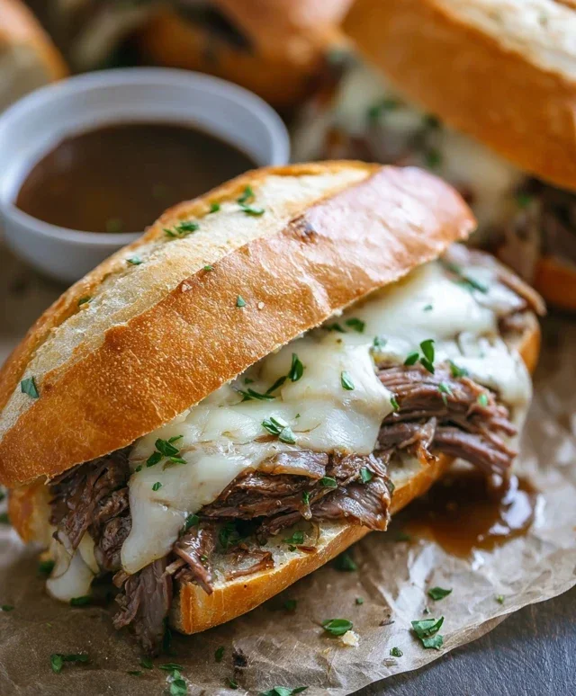 Crockpot French Dip Sandwiches