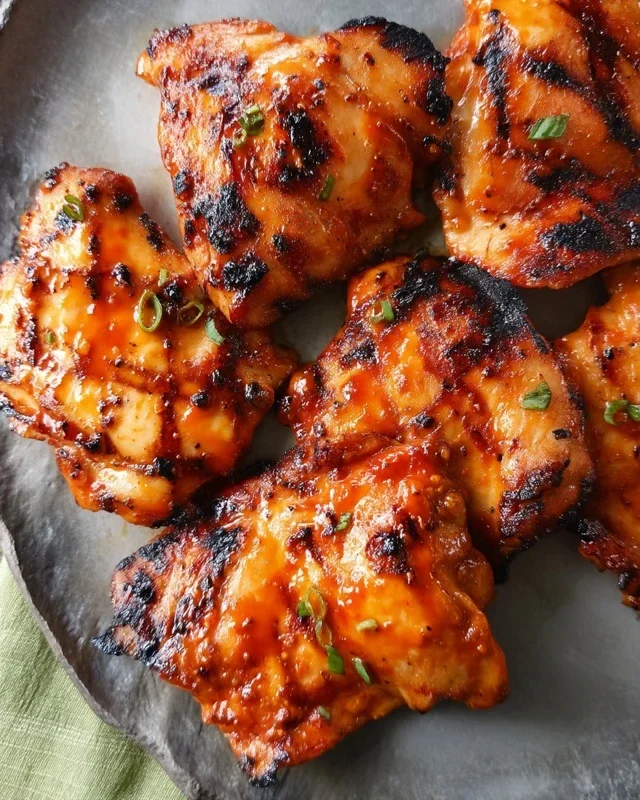 Grilled Honey Buffalo Chicken Thighs