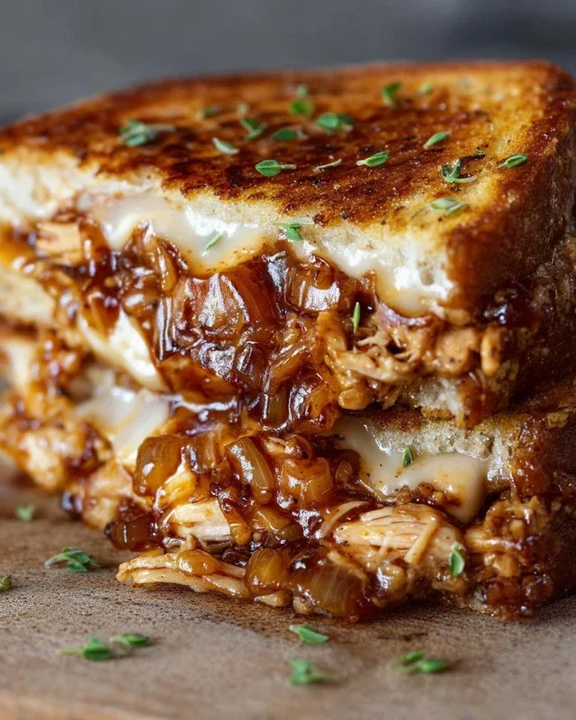 BBQ Chicken Grilled Cheese Sandwich