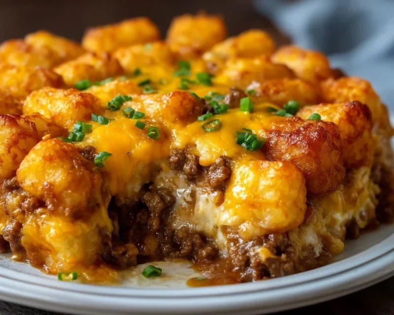 Tater Tot Casserole with Ground Beef