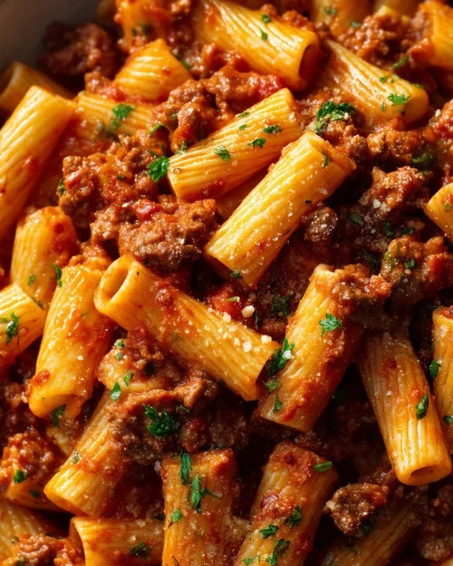 Beef Pasta in Tomato Sauce {Beef Ragu Pasta}