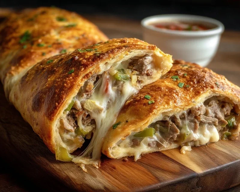 Philly Cheesesteak Stromboli