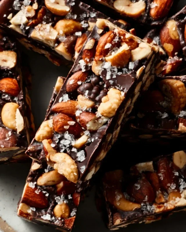 Dark Chocolate and Sea Salt Nut Bars