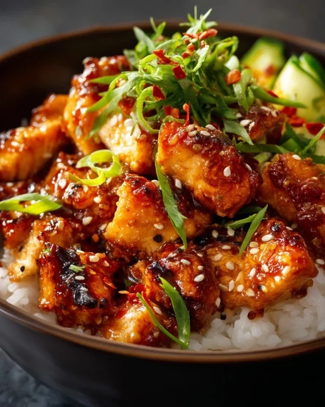 Spicy Honey Gin Extract Extractger Chicken Bowls With Yum Yum Sauce