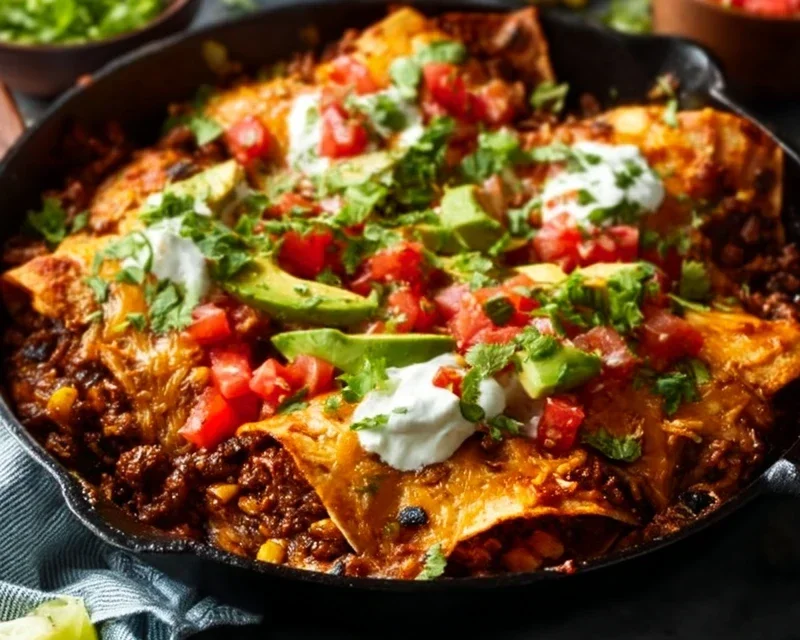 Beef Skillet Enchiladas