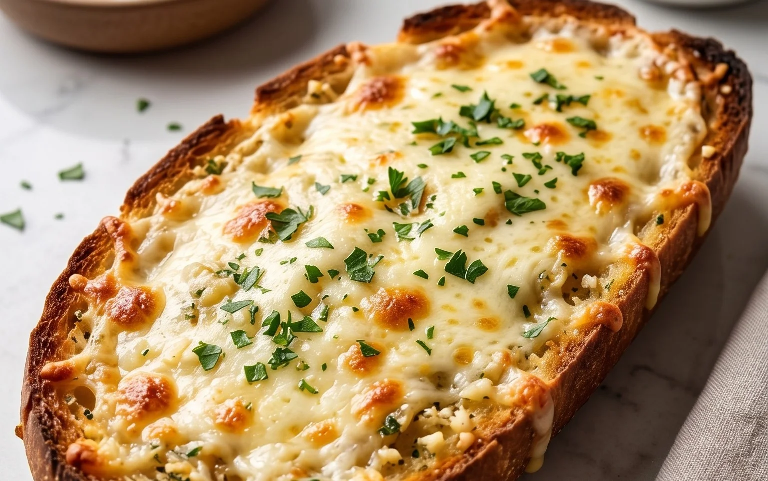 BEST CHEESY GARLIC BREAD RECIPE