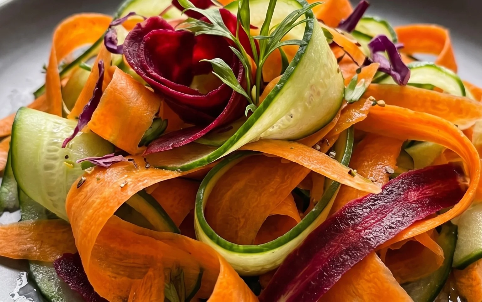 Carrot and Cucumber Ribbon Salad
