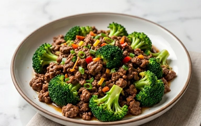 Ground Beef and Broccoli