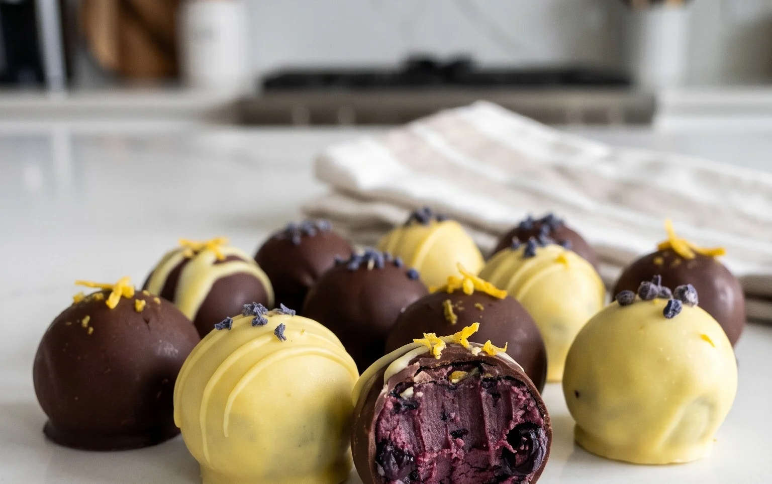 LEMON BLUEBERRY TRUFFLES