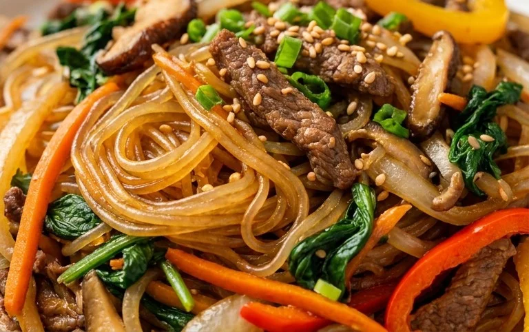 Japchae (Korean Glass Noodle Stir Fry)