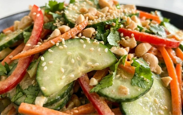 Creamy Asian Cucumber Salad Bowl