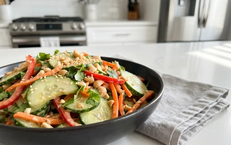 Creamy Asian Cucumber Salad Bowl