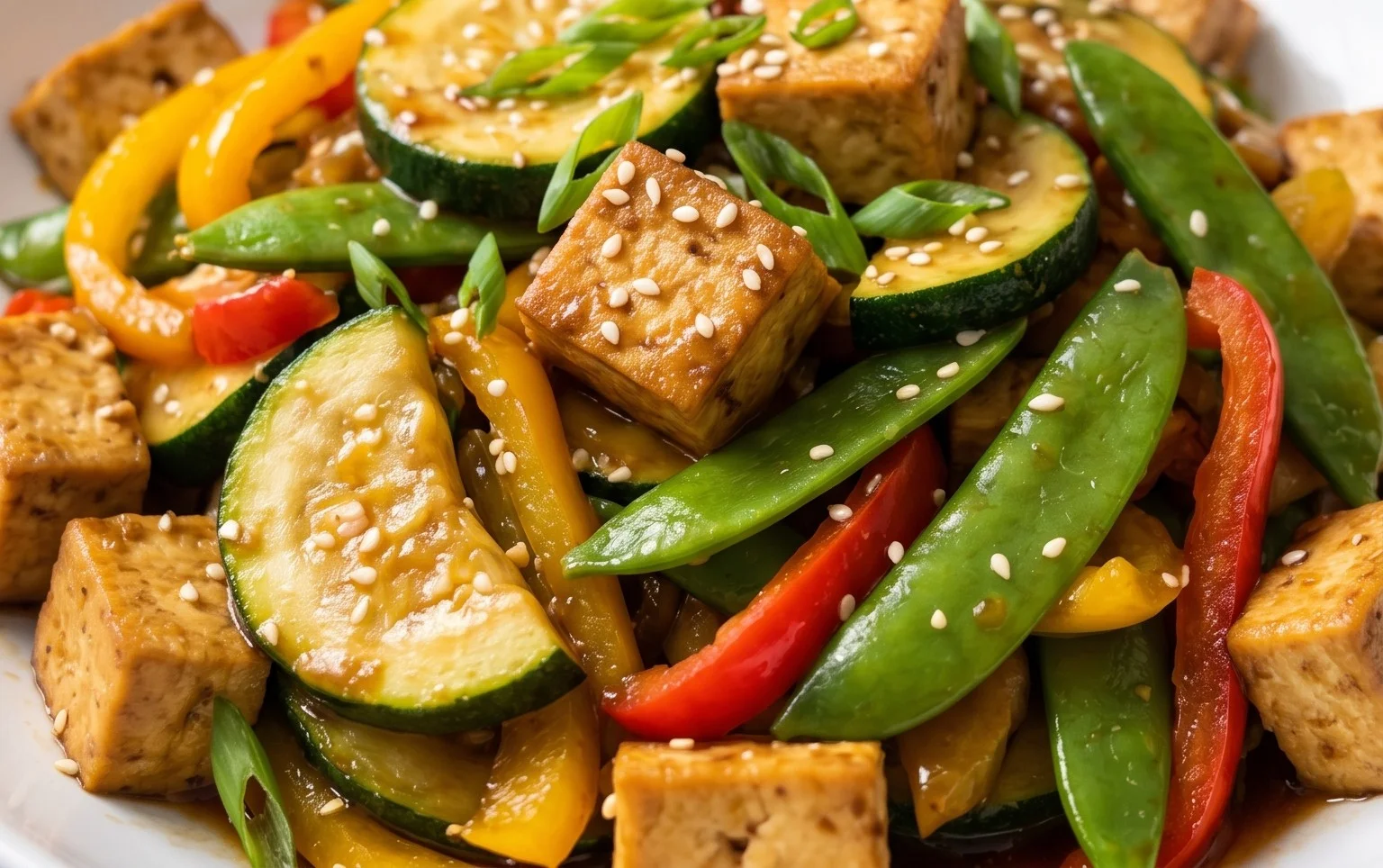 Zucchini Stir Fry With Tofu (Vegan)