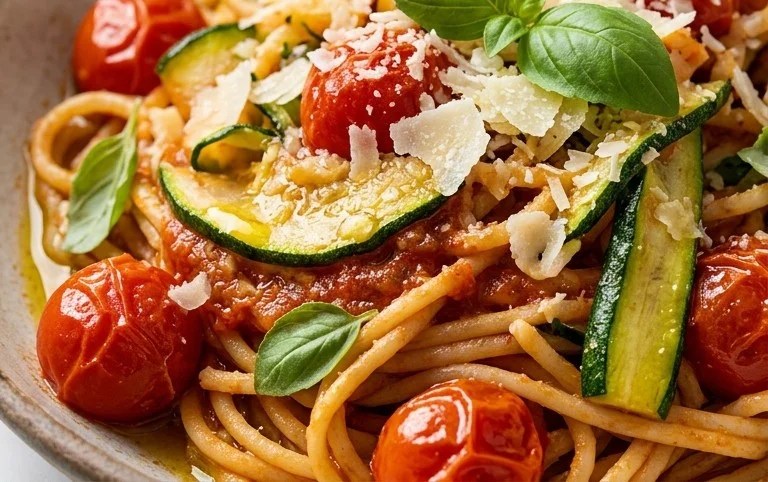Healthy Tomato Zucchini Pasta