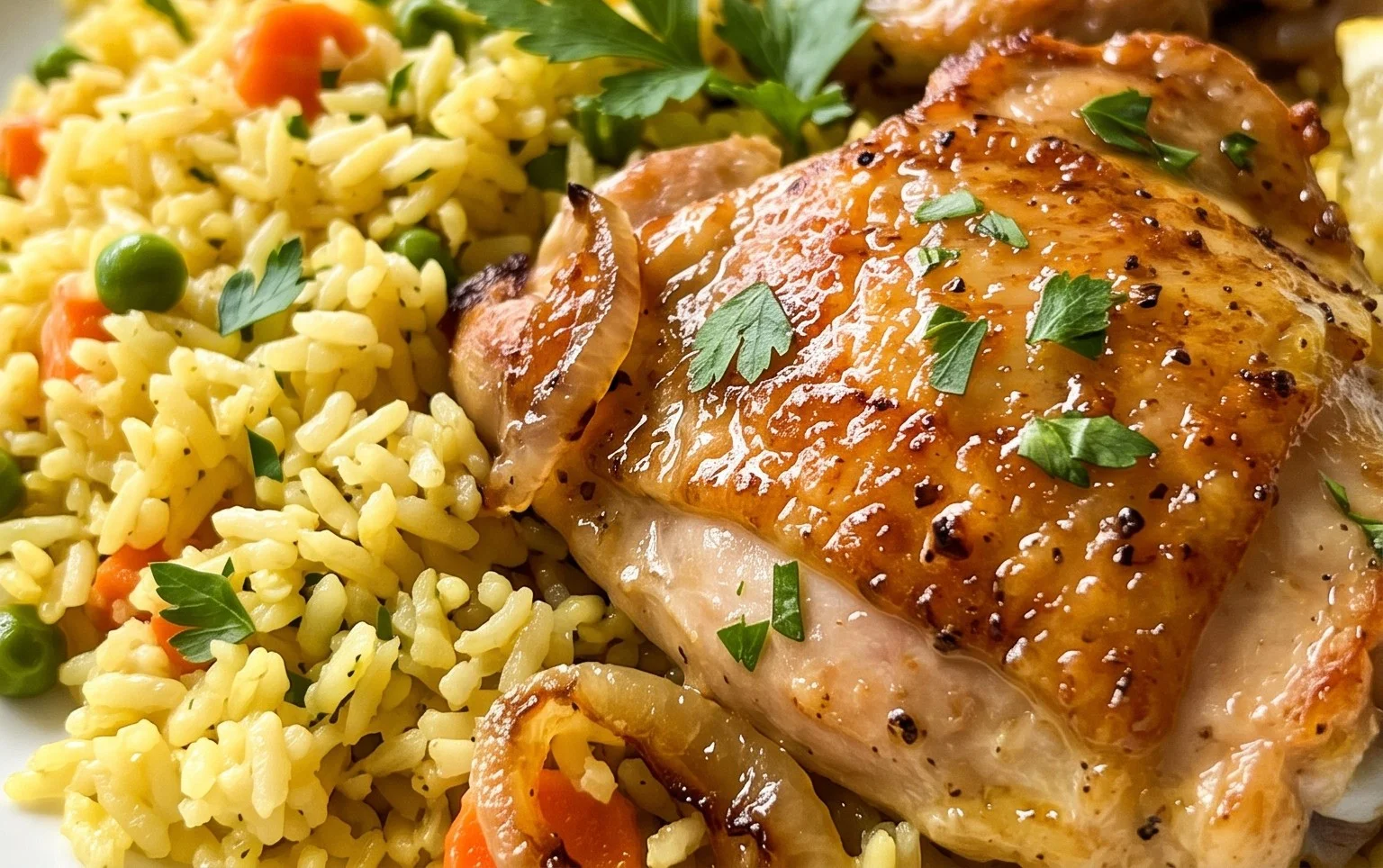Greek Chicken and Lemon Rice (30 Minutes, One-Pot)