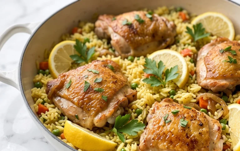 Greek Chicken and Lemon Rice (30 Minutes, One-Pot)