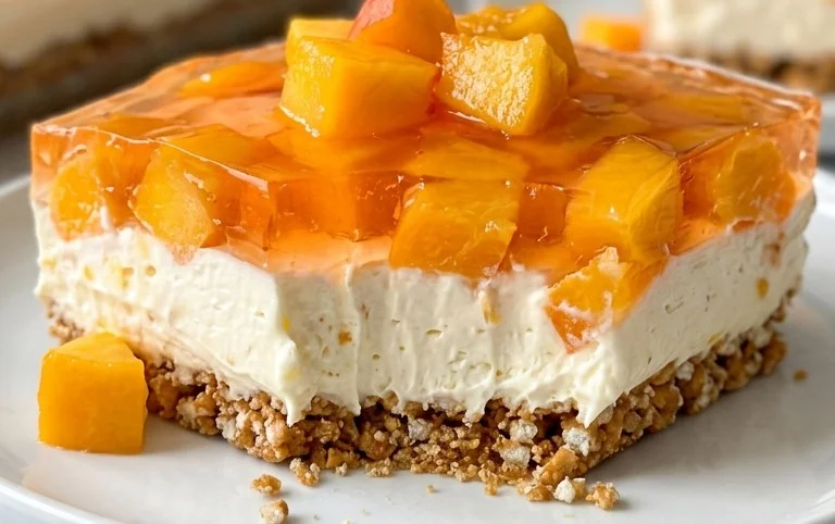 Peach Pretzel Salad Dessert