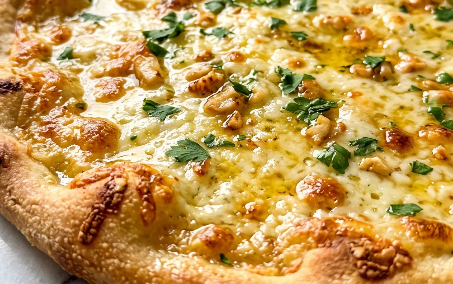 buttery garlic pizza