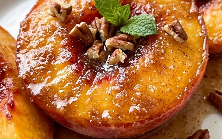 Cinnamon Sugar Baked Peaches
