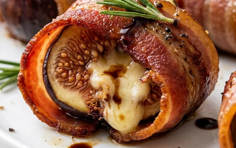 Beef Bacon Wrapped Stuffed Figs