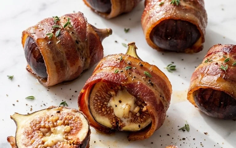 Beef Bacon Wrapped Stuffed Figs