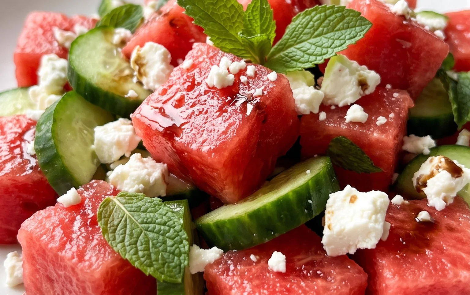 Watermelon Salad with Cucumber and Feta