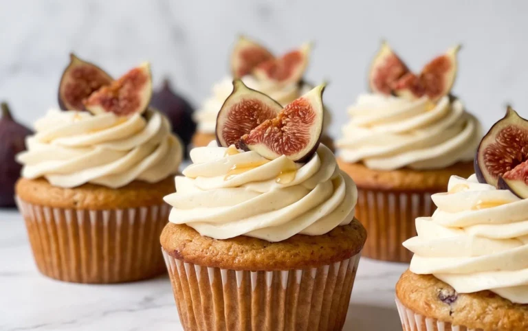 Fig Cupcakes with Honey Cream Cheese Frosting