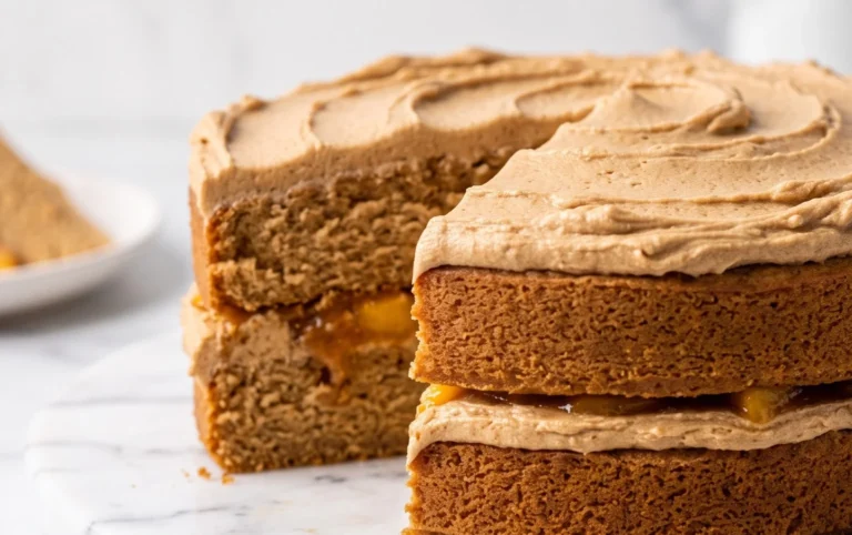Brown Sugar Layer Cake with Peach Filling